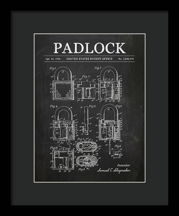 Padlock Chalkboard Patent Us2048570a