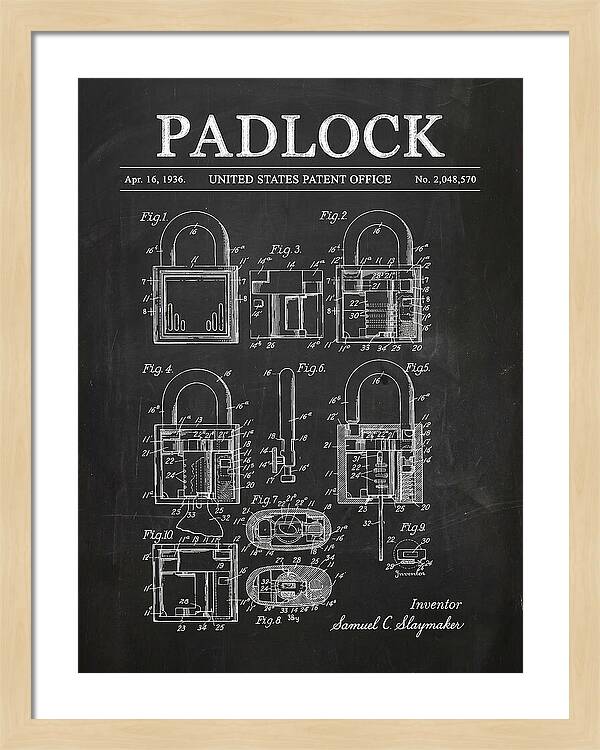 Padlock Chalkboard Patent Us2048570a