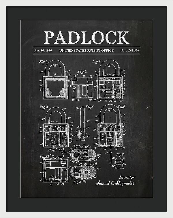Padlock Chalkboard Patent Us2048570a