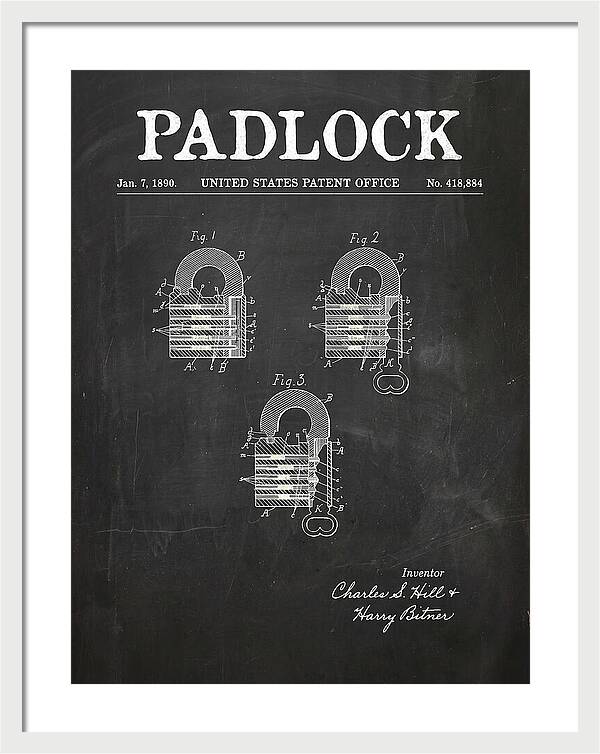 Padlock Chalkboard Patent Us418884a