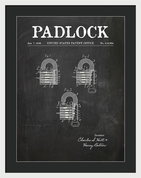 Padlock Chalkboard Patent Us418884a