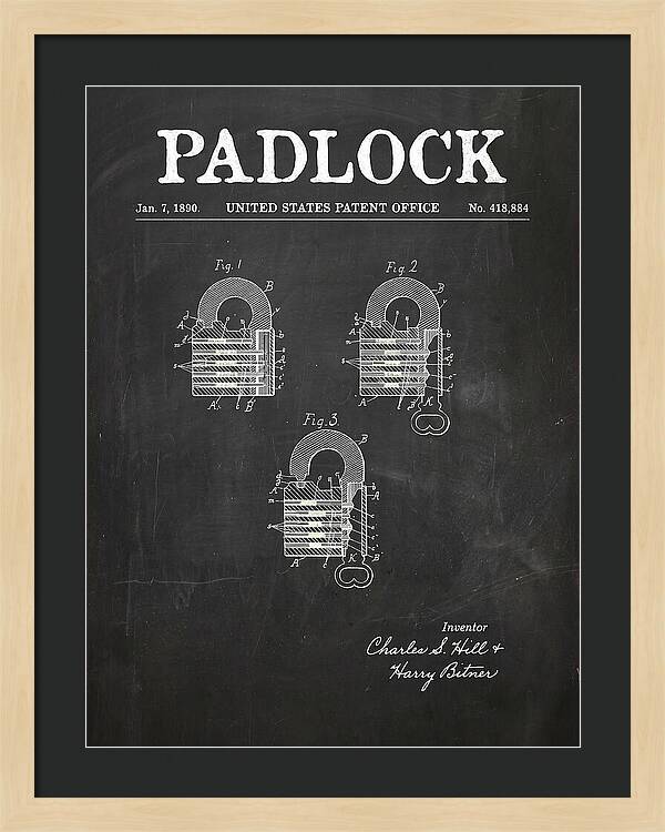 Padlock Chalkboard Patent Us418884a