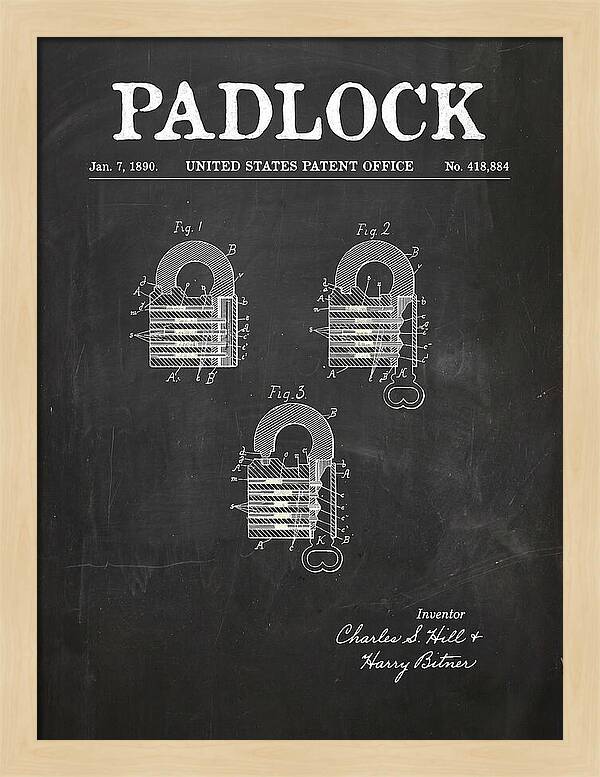 Padlock Chalkboard Patent Us418884a