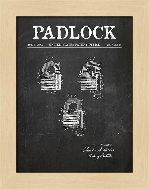 Padlock Chalkboard Patent Us418884a