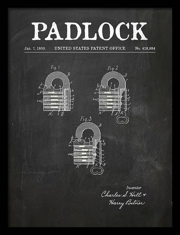 Padlock Chalkboard Patent Us418884a