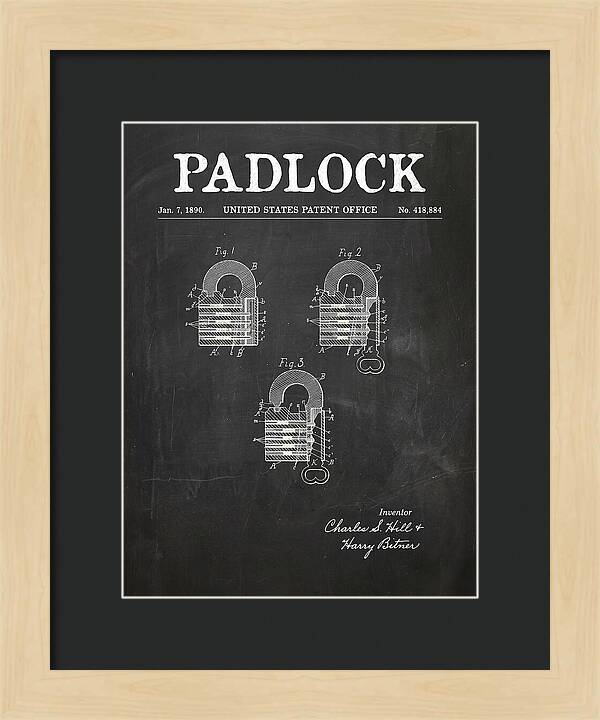 Padlock Chalkboard Patent Us418884a