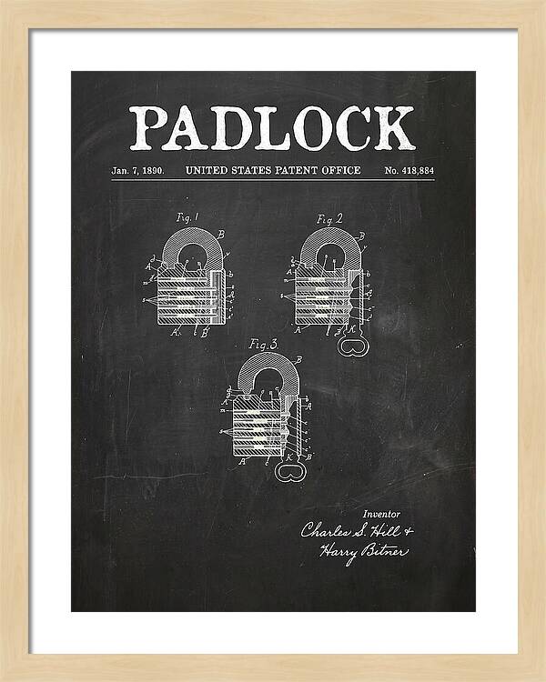 Padlock Chalkboard Patent Us418884a