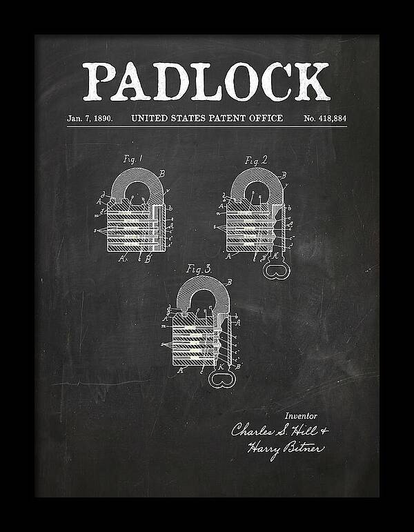 Padlock Chalkboard Patent Us418884a
