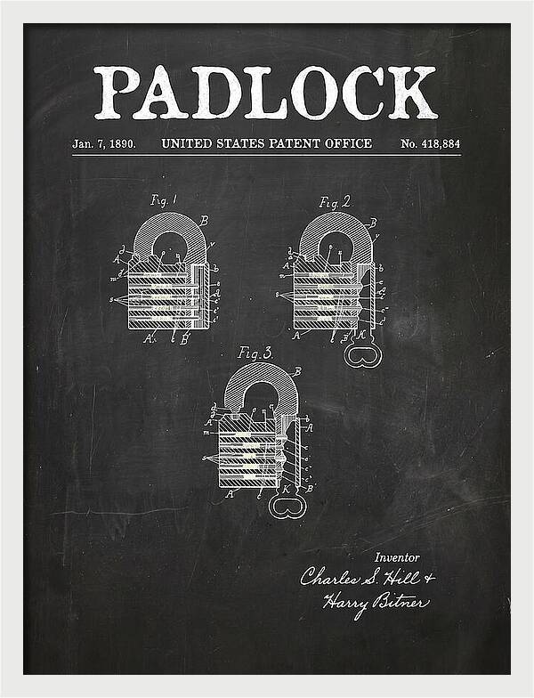 Padlock Chalkboard Patent Us418884a