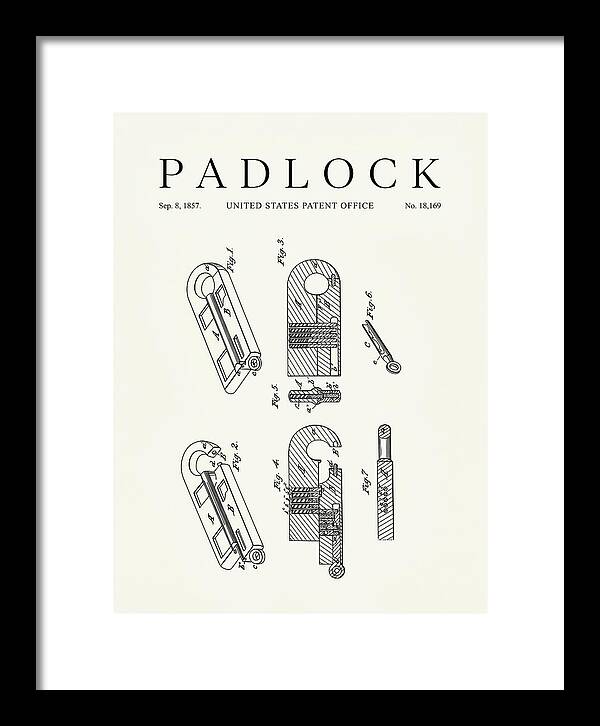 Padlock Minimalist Patent Us18169a