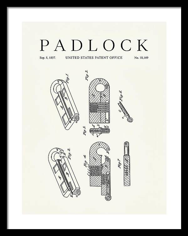 Padlock Minimalist Patent Us18169a