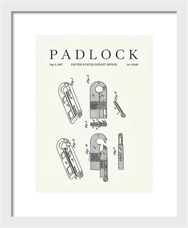 Padlock Minimalist Patent Us18169a