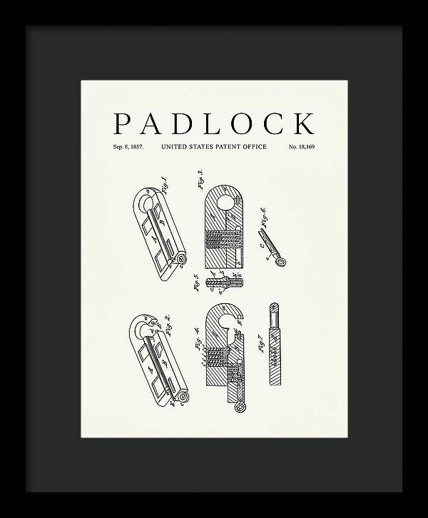 Padlock Minimalist Patent Us18169a