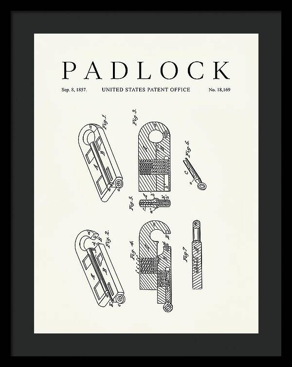 Padlock Minimalist Patent Us18169a