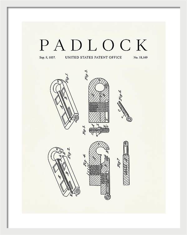 Padlock Minimalist Patent Us18169a