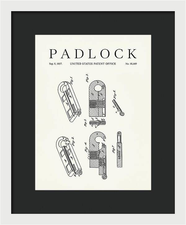 Padlock Minimalist Patent Us18169a