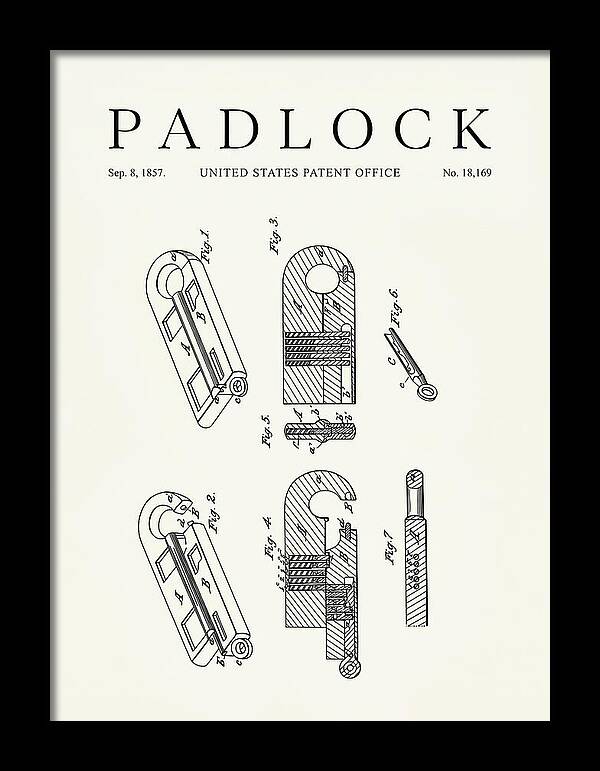 Padlock Minimalist Patent Us18169a