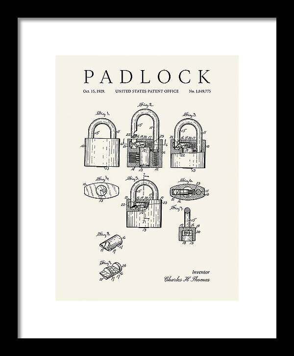 Padlock Minimalist Patent Us1849775a