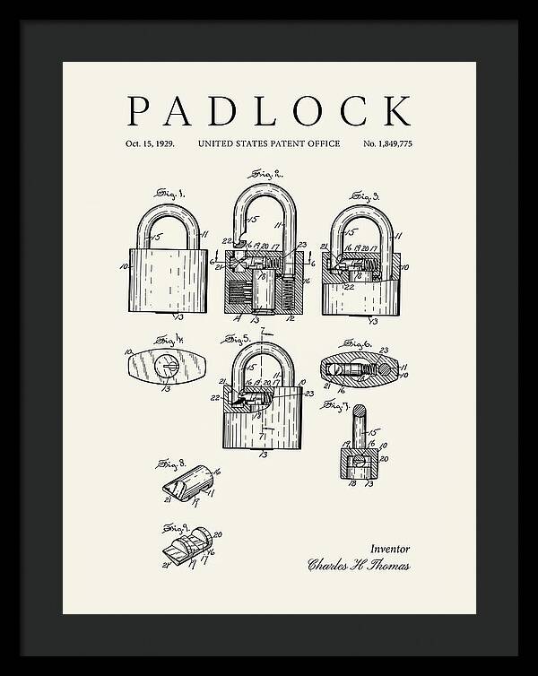 Padlock Minimalist Patent Us1849775a