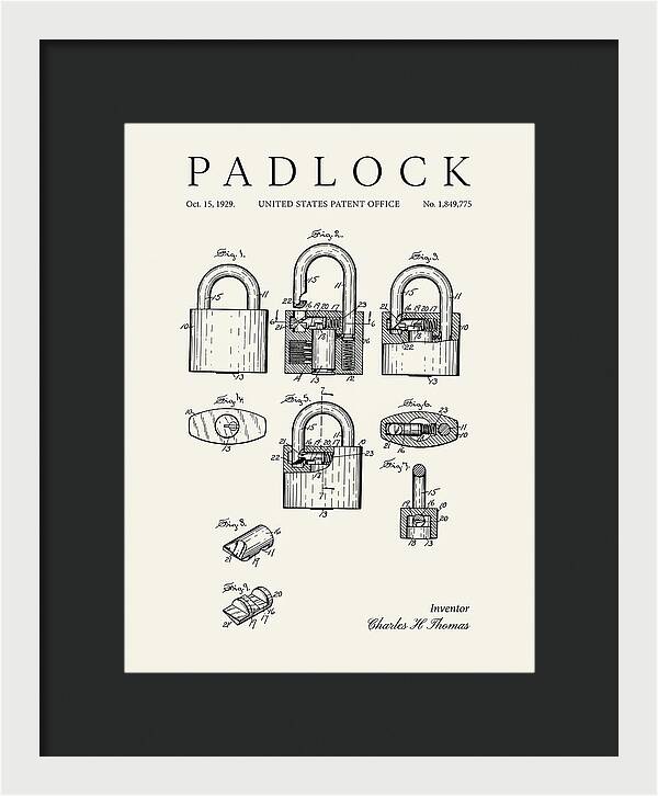 Padlock Minimalist Patent Us1849775a