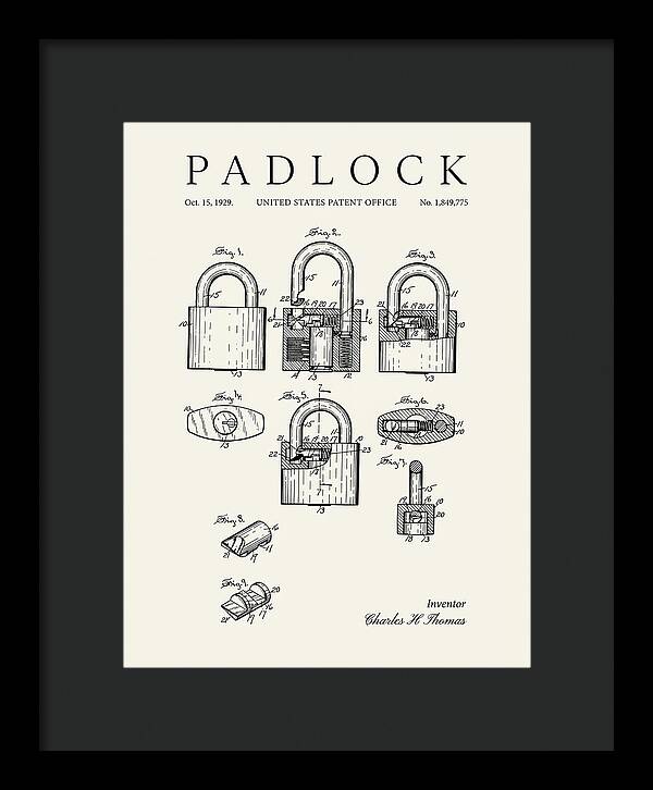 Padlock Minimalist Patent Us1849775a