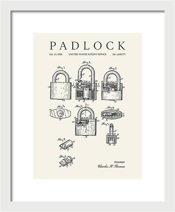 Padlock Minimalist Patent Us1849775a