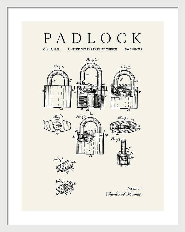Padlock Minimalist Patent Us1849775a