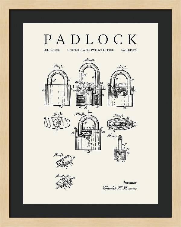 Padlock Minimalist Patent Us1849775a