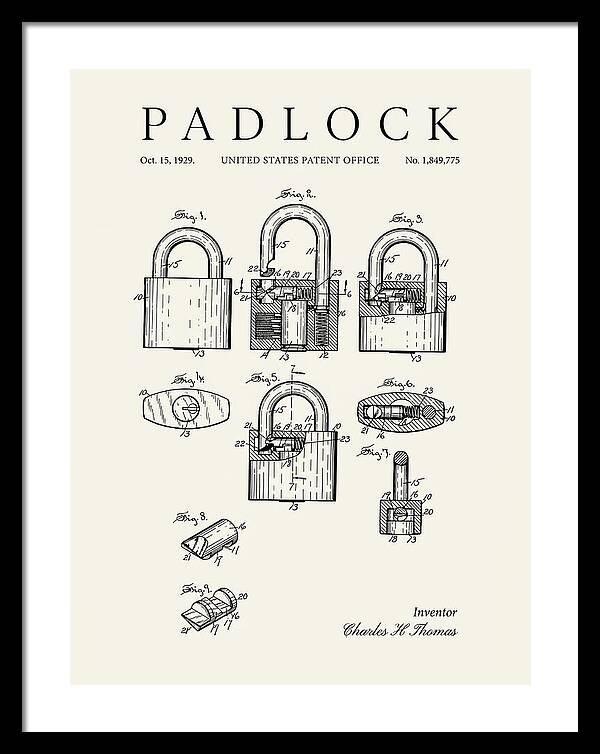 Padlock Minimalist Patent Us1849775a