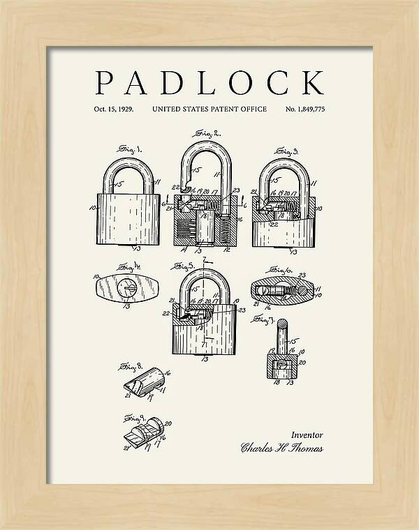 Padlock Minimalist Patent Us1849775a