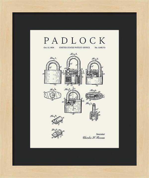 Padlock Minimalist Patent Us1849775a