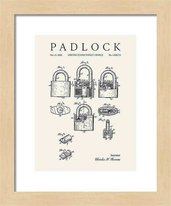 Padlock Minimalist Patent Us1849775a