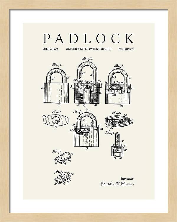Padlock Minimalist Patent Us1849775a