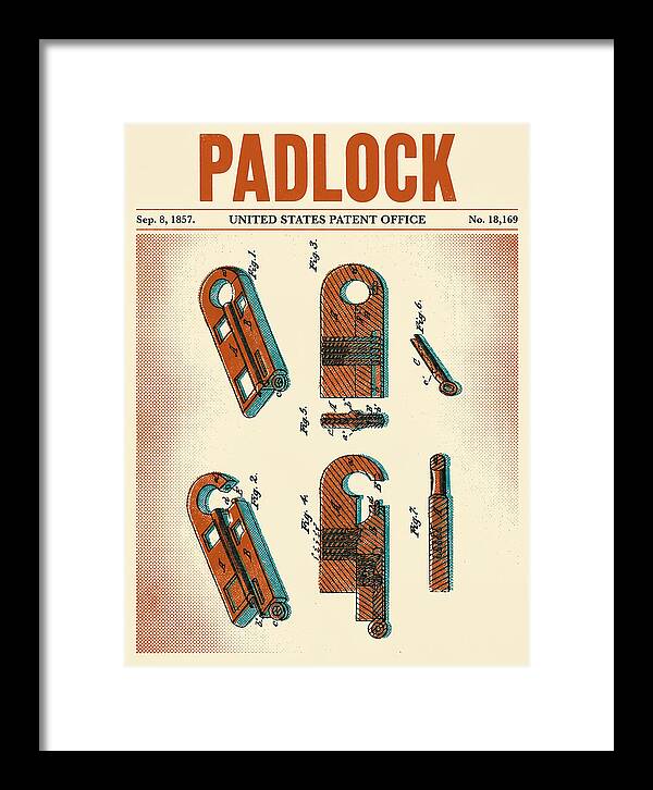 Padlock Retro Patent Us18169a