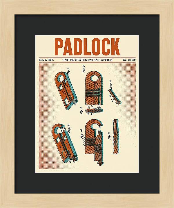 Padlock Retro Patent Us18169a