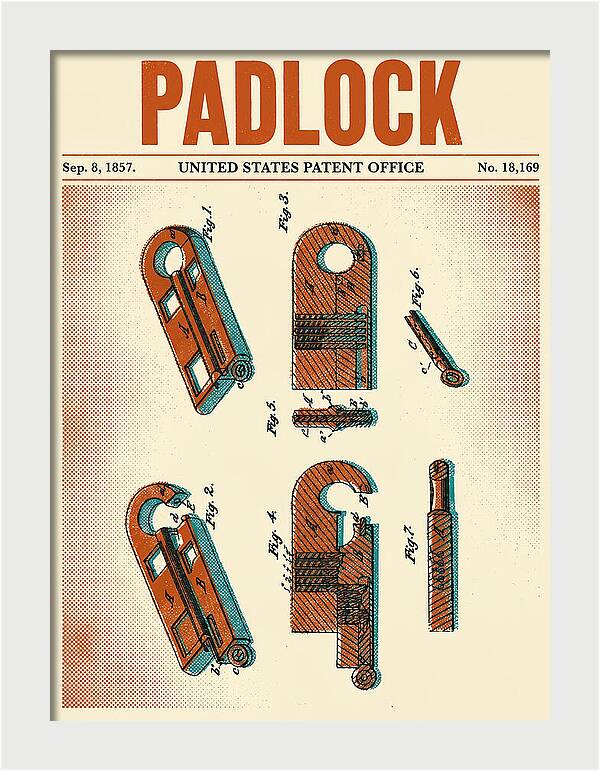 Padlock Retro Patent Us18169a