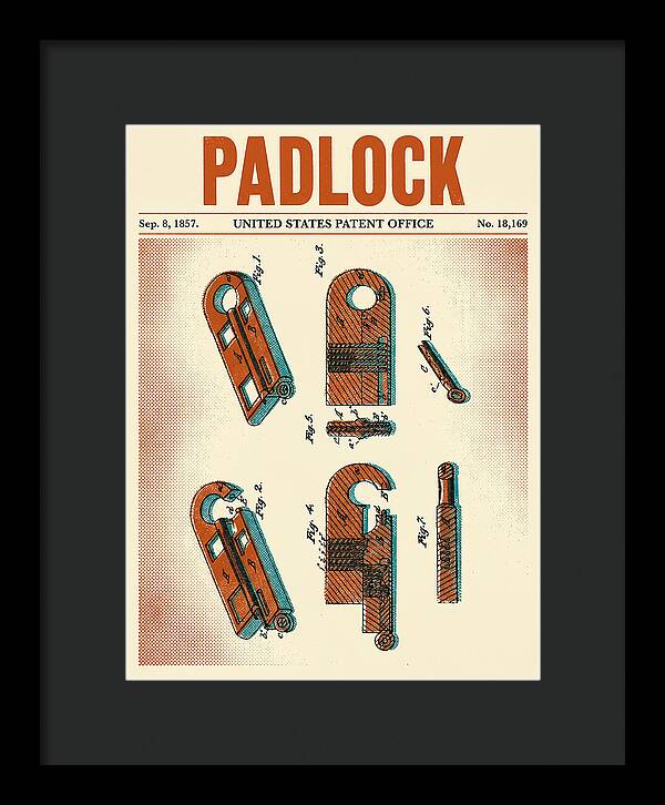 Padlock Retro Patent Us18169a