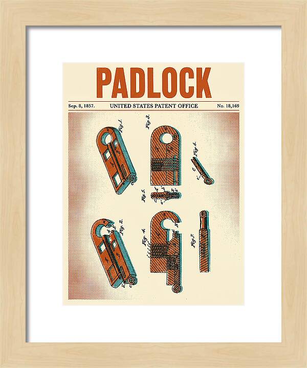 Padlock Retro Patent Us18169a
