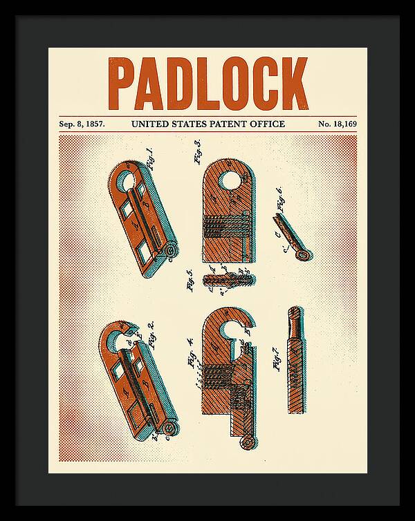 Padlock Retro Patent Us18169a