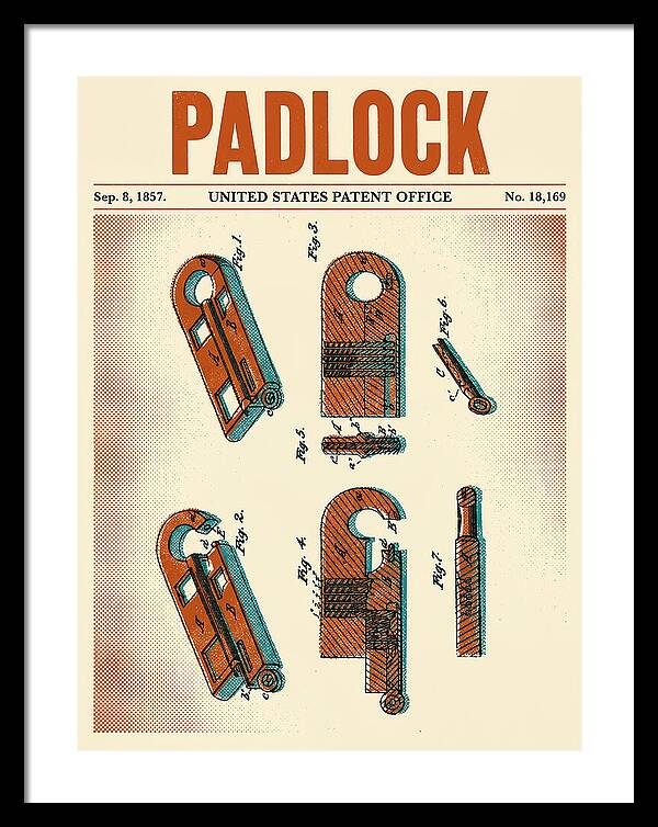 Padlock Retro Patent Us18169a