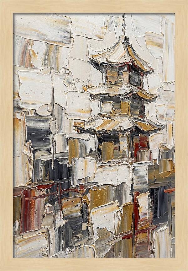 Pagoda In Palette Knife Style