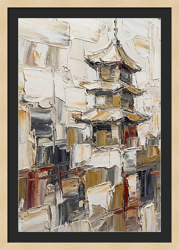 Pagoda In Palette Knife Style