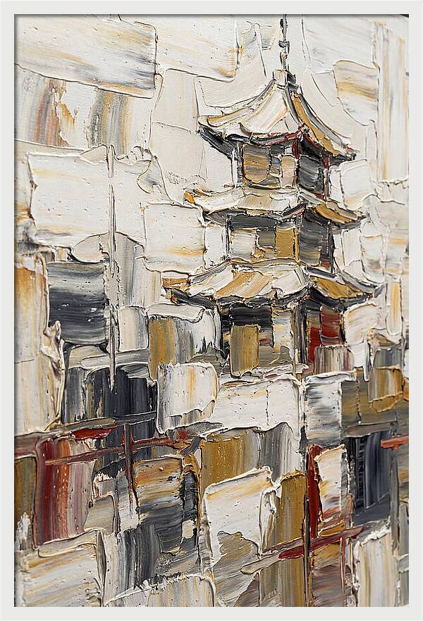 Pagoda In Palette Knife Style