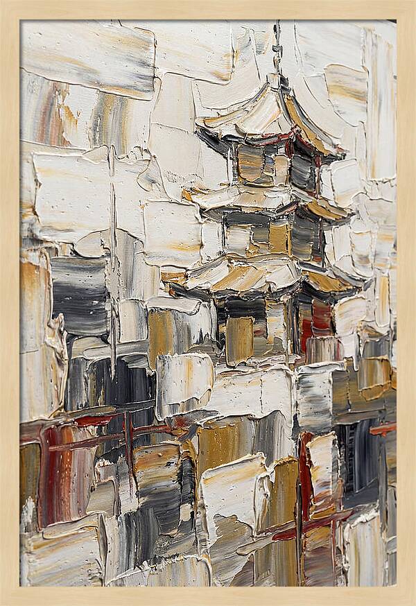 Pagoda In Palette Knife Style