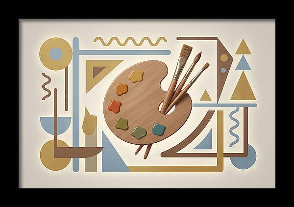 Paint Palette And Brushes