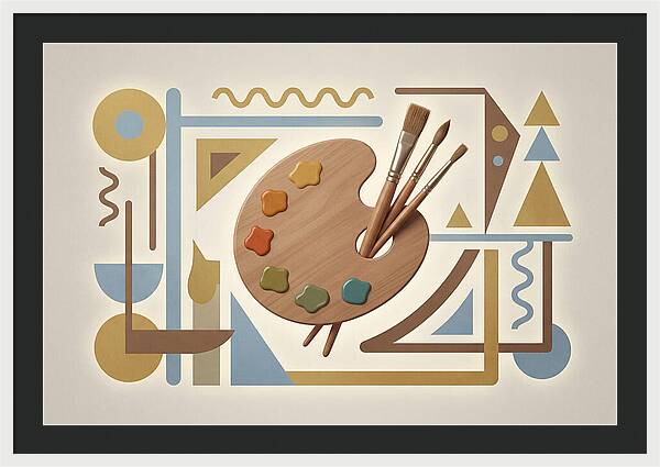 Paint Palette And Brushes