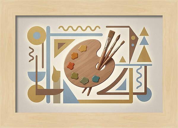 Paint Palette And Brushes