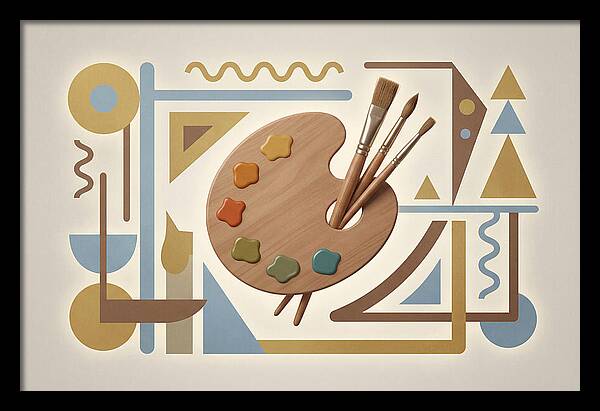 Paint Palette And Brushes