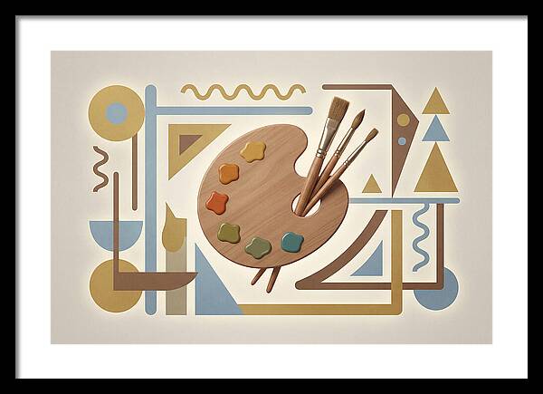 Paint Palette And Brushes