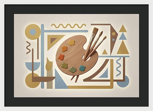 Paint Palette And Brushes